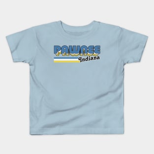 Pawnee, Indiana // Vintage Aesthetic Design Kids T-Shirt